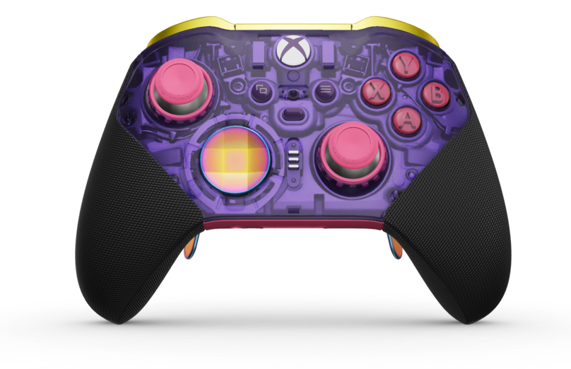 Xbox Elite Wireless Controller Series 2 - Core - Body: Astral Cipher , D-pad: Faceted - Sunset Chroma, Back: Deep Pink  Front side