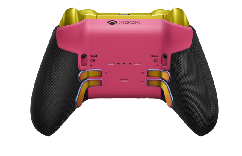 Xbox Elite Wireless Controller Series 2 - Core - Body: Astral Cipher , D-pad: Faceted - Sunset Chroma, Back: Deep Pink  Back side