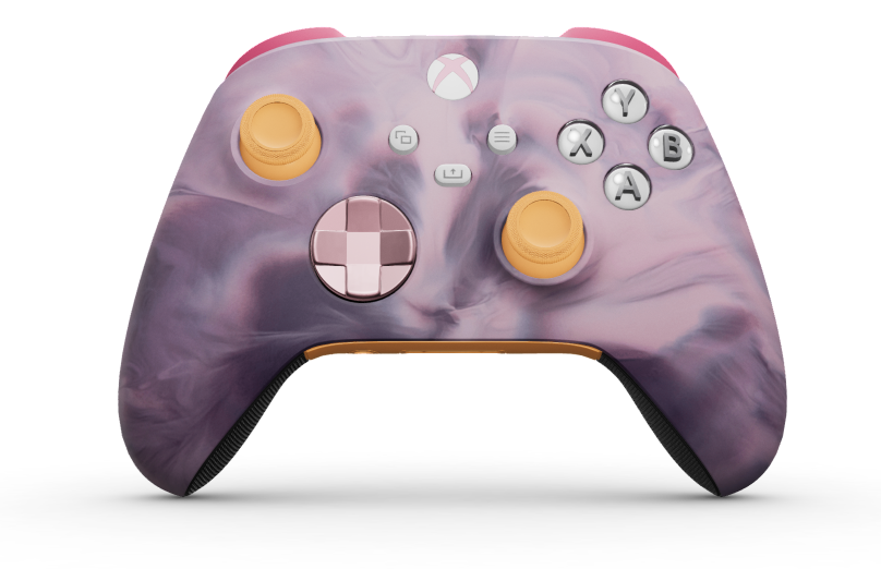Xbox Wireless Controller - Body: Dream Vapor, D-Pads: Soft Pink (Metallic), Thumbsticks: Soft Orange Front side
