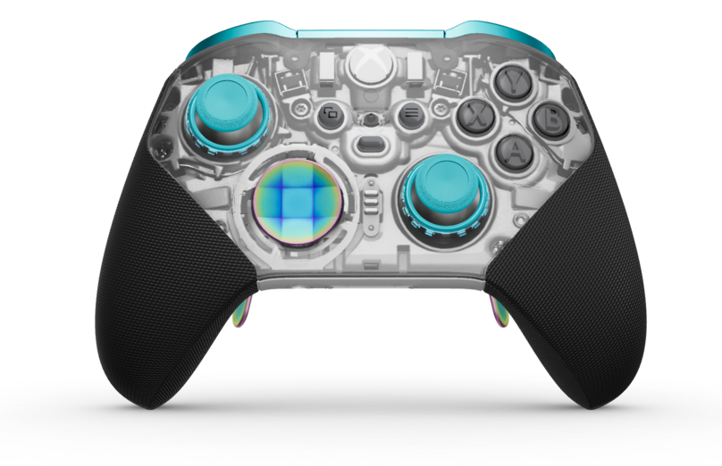 Xbox Elite Wireless Controller Series 2 - Core - Body: Ghost Cipher , D-pad: Faceted - Energy Chroma, Back: Robot White  Front side