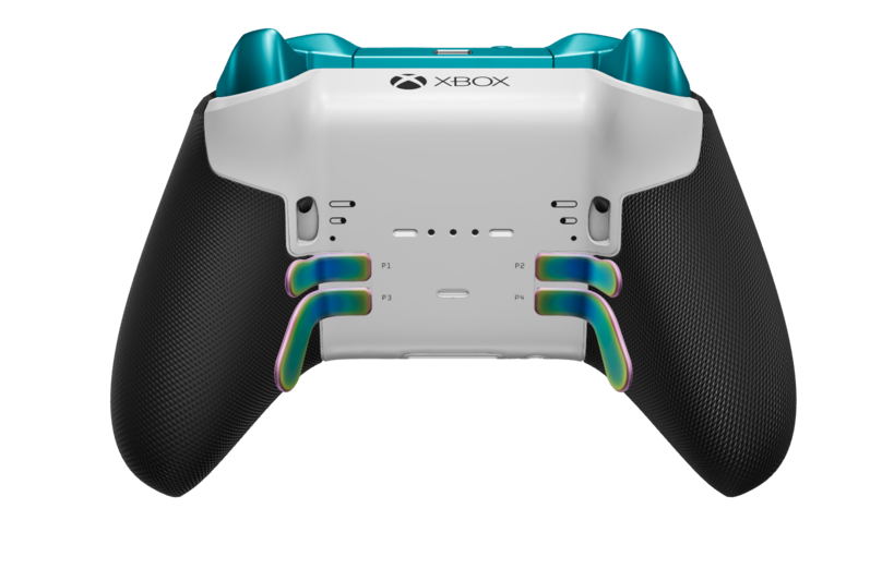 Xbox Elite Wireless Controller Series 2 - Core - Body: Ghost Cipher , D-pad: Faceted - Energy Chroma, Back: Robot White  Back side