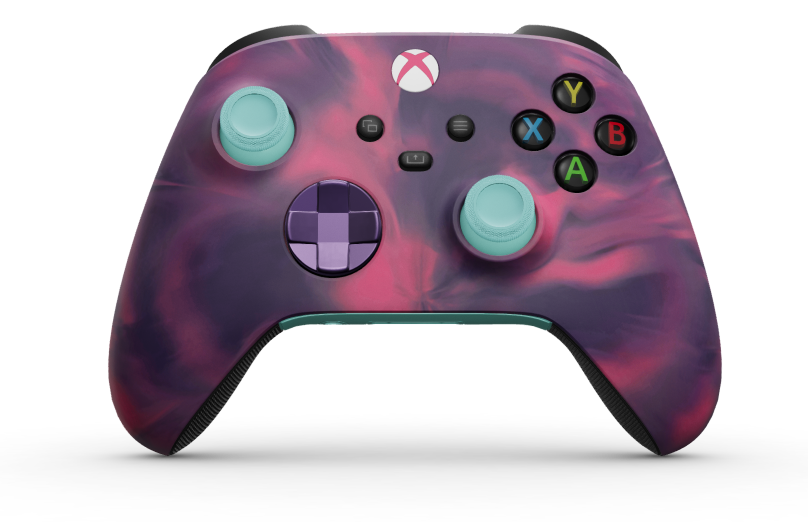 Xbox Wireless Controller - Body: Cyber Vapor, D-Pads: Astral Purple (Metallic), Thumbsticks: Glacier Blue Front side