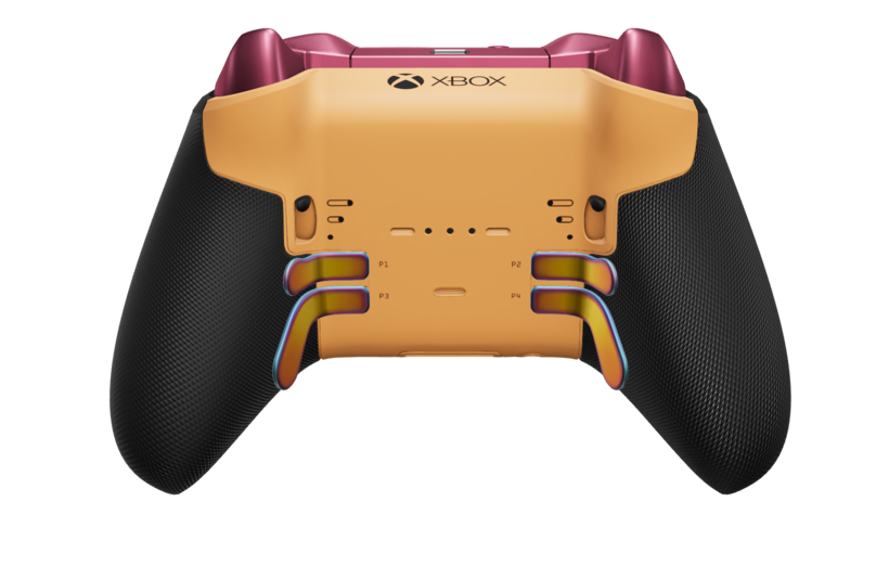 Xbox Elite Wireless Controller Series 2 - Core - Body: Candy Cipher , D-pad: Faceted - Sunset Chroma, Back: Soft Orange  Back side